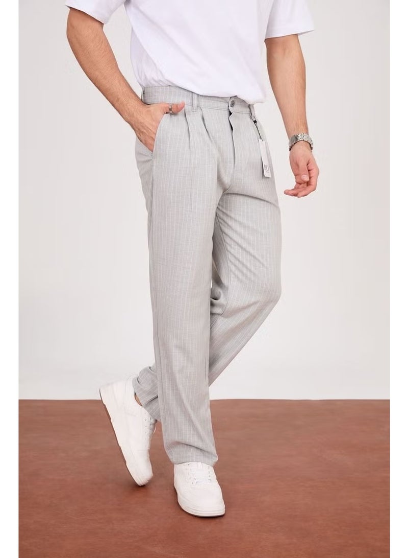 Cool Tarz Men's Pinstripe Baggy Trousers - Image 3